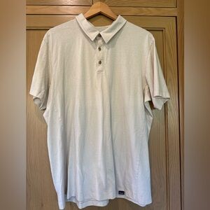 Patagonia Cream Polo Shirt Organic Cotton / Recycled Poly Button Panel large